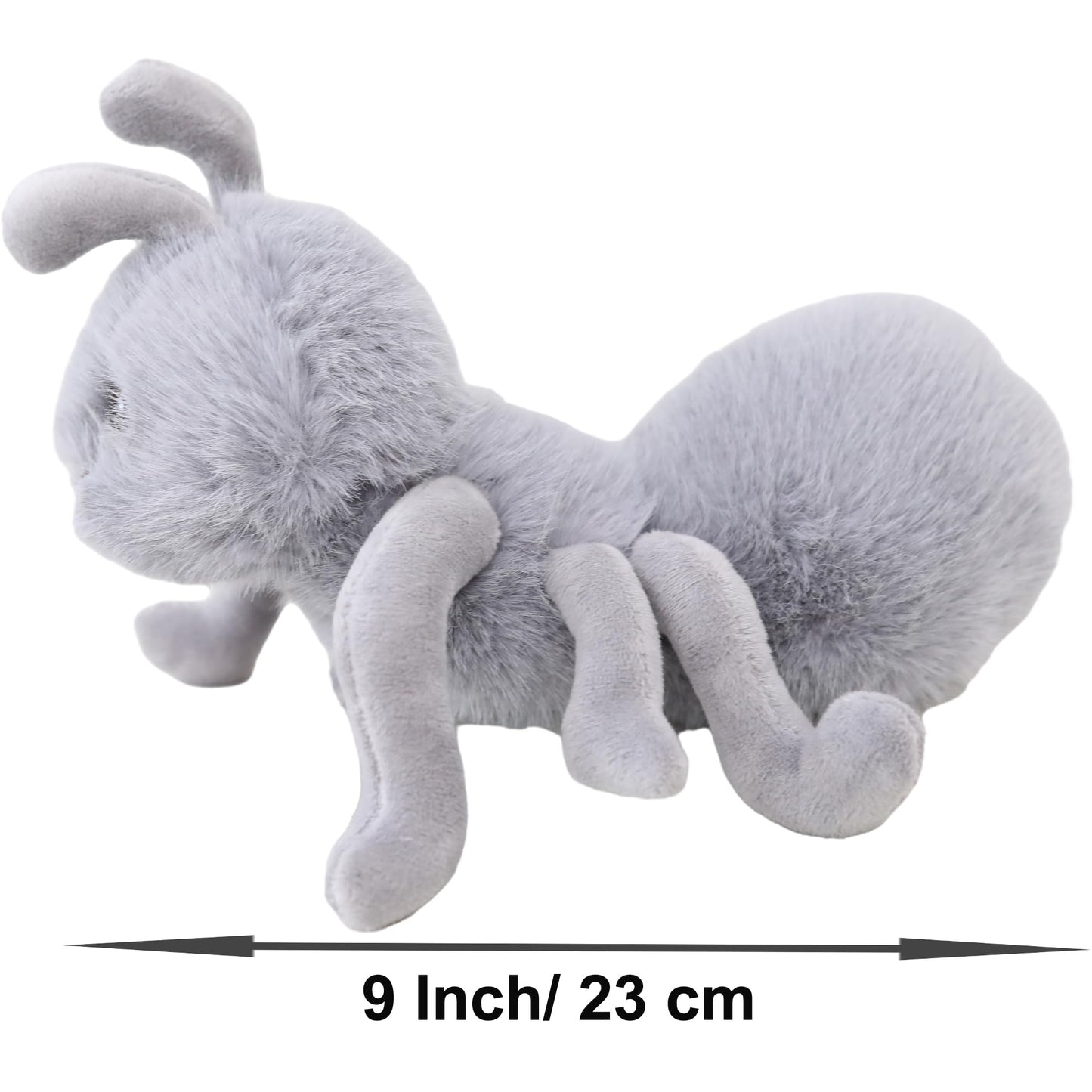 COSGOO Cute 9 Inch Stuffed Fuzzy Ant Animal Plush Toys Fluffy Ant Plushie Doll Gift for Kids and Lovers in Birthday Thanksgiving Day Christmas Valentine's Day...- Grey