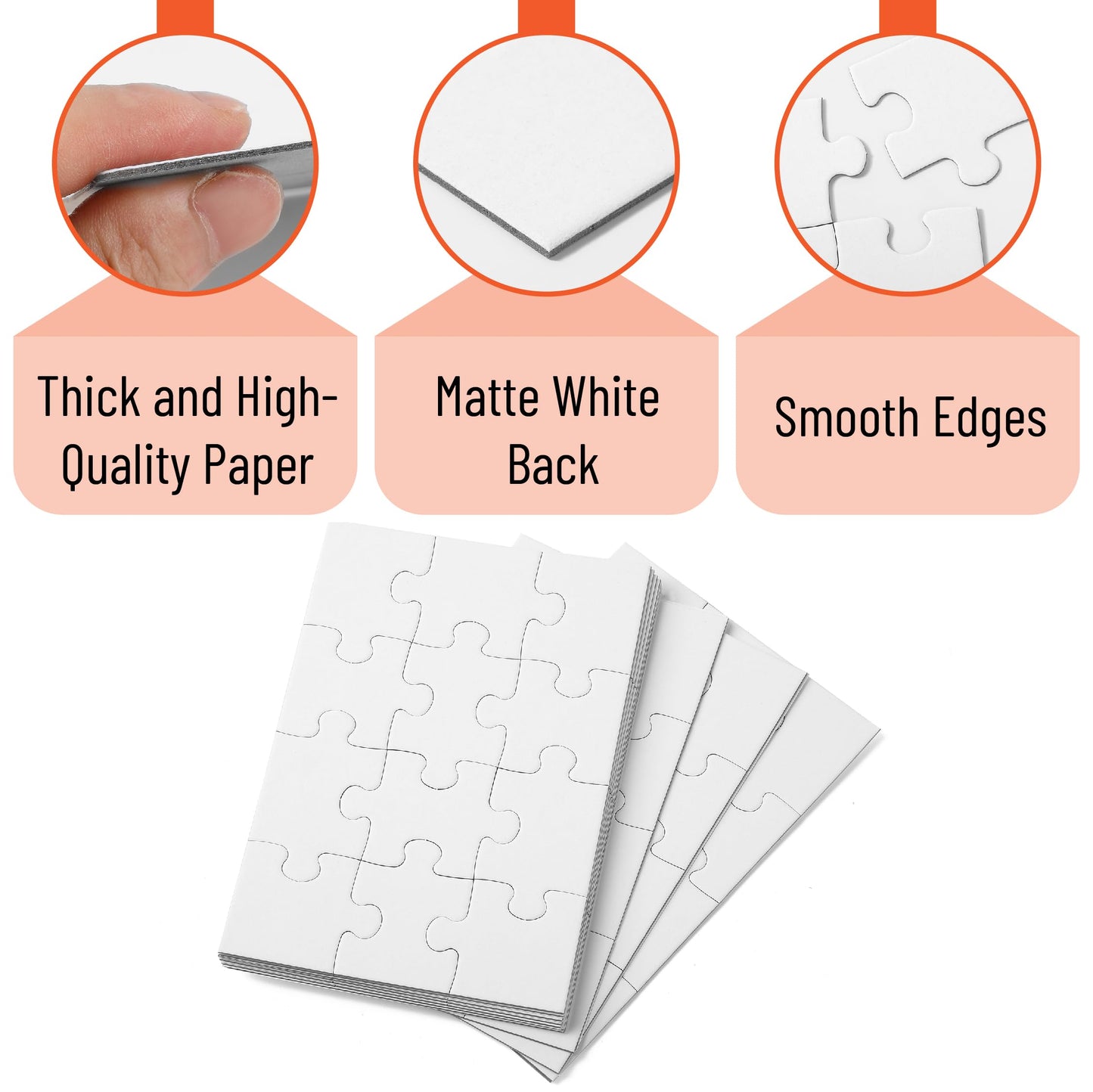 Mr. Pen- Blank Puzzle, 10 Pack, 12 Pieces/Pack, 5.5' X 8.1', White Puzzle, Blank Puzzles To Draw On, All White Puzzle, Blank Puzzle Pieces To Write On, Blank Jigsaw Puzzle Pieces