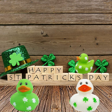 The Dreidel Company St. Patrick'S Holiday Rubber Duck Toy Duckies For Kids, Bath Birthday Gifts Baby Showers Summer Beach And Po
