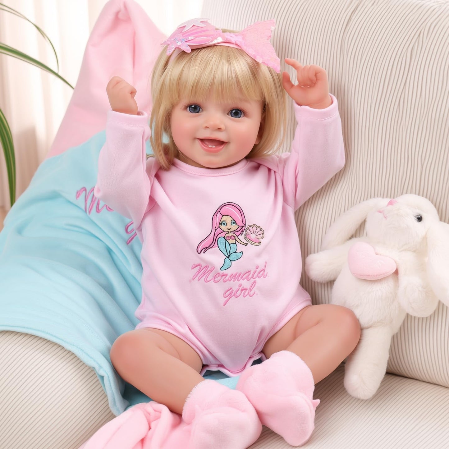 Babeside Lifelike Reborn Baby Dolls Girl, 20 Inch Newborn Realistic Real Life Poseable Doll For Girls Soft Vinyl And Cloth Body With Feeding Kit Gift Box For Kids Age 3+