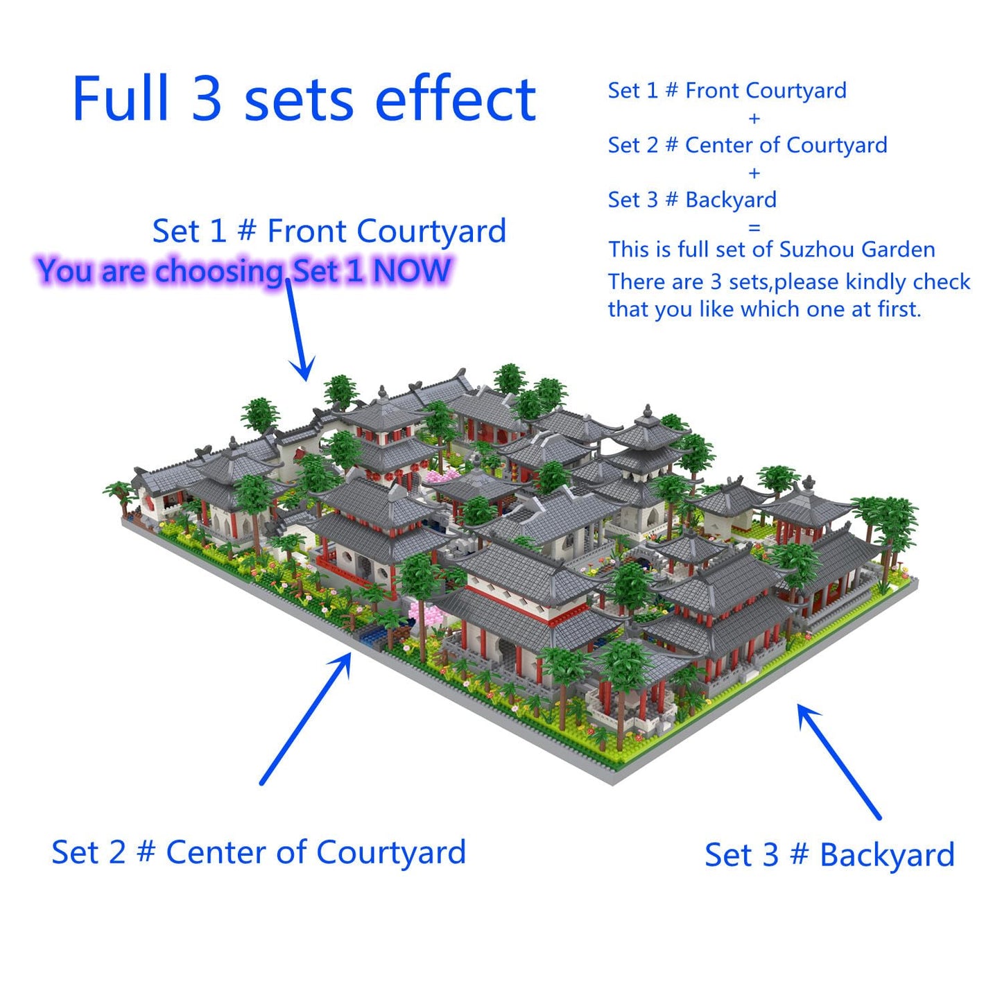 Kadablk Architecture Chinese Style Of Suzhou Garden,Set 1 Front Courtyard, Micro Block,Classical Famous Building Block Set,4222 Pcs For Adults And Teens