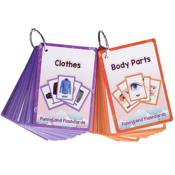 Body Parts,Clothes 2 Sets Of English Flash Cards Kids Pocket Card Learning Baby Toys For Children Pre-Kindergarten