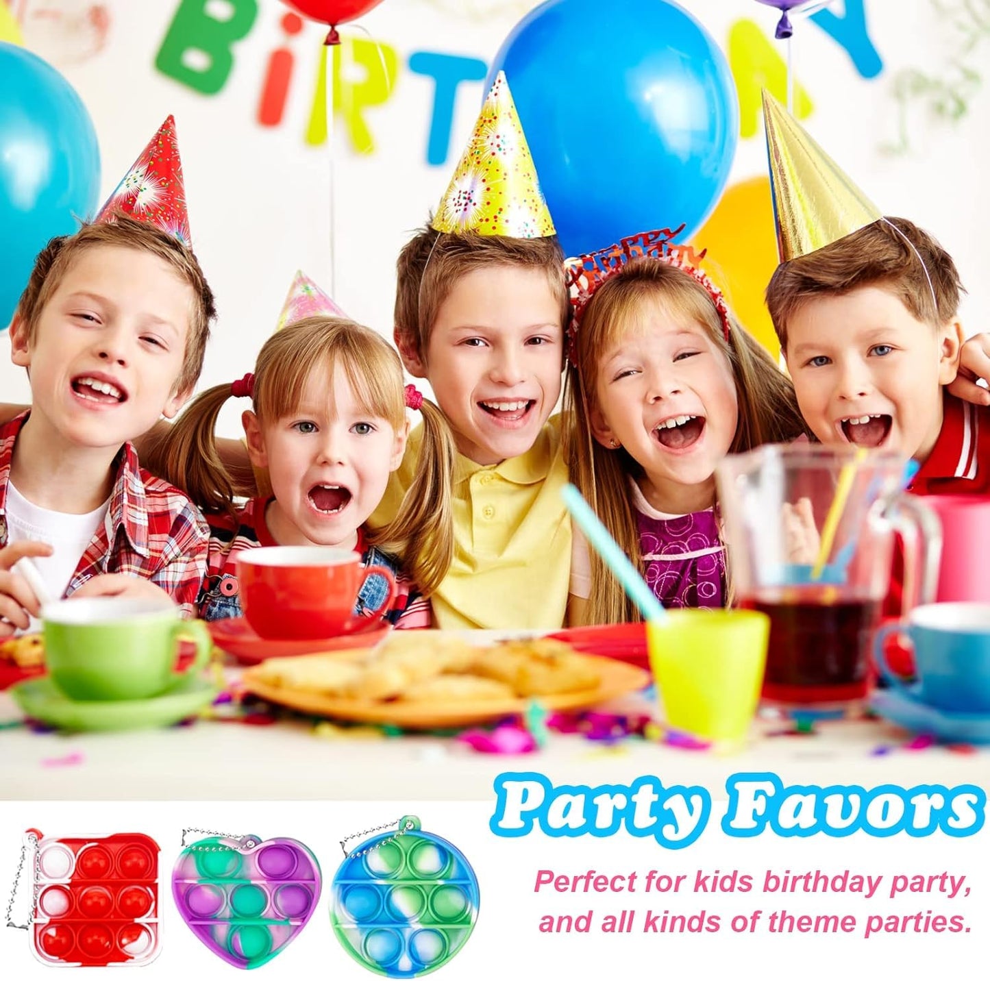 12Pcs 2In Random Pop Bubble Fidget Sensory Toys, Pop Toy Bulk For Party Favor, Classroom Student Prizes Easter Basket Goodie Bag