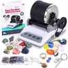 BUAOB Rock Tumbler Kit - 7-Day Timer, 4 Grit Stages, Medium Size, Model 403, Includes Rough Stones & Belts