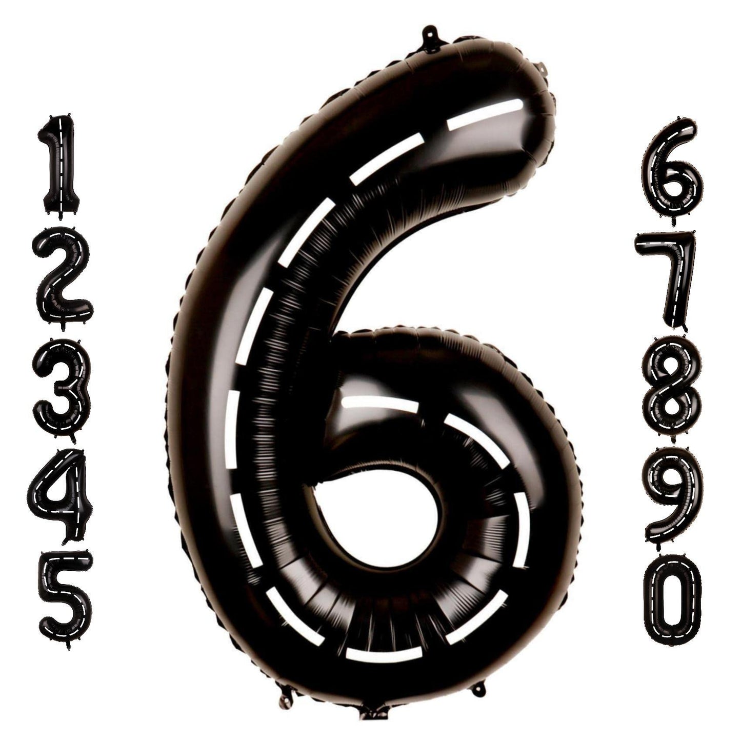 Number 6 Race Car Balloon, 40inch Big Mylar Racetrack 6 Balloon Boys Drivers 6th Birthday Decorations Bicycle Motorcycle Racing