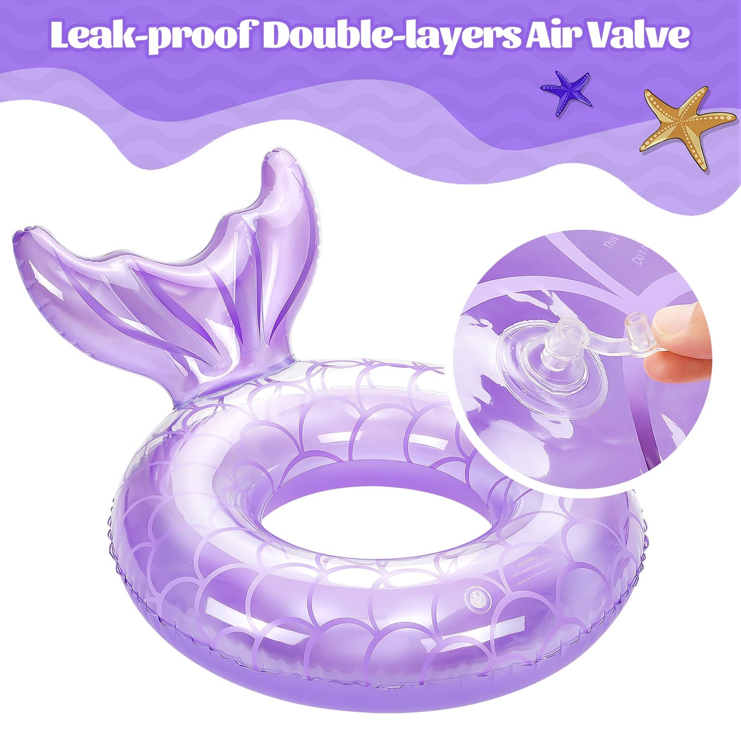Moko Inflatable Swimming Ring, Children Cute Pool Float Tube Decorations Swim Tubes Outdoor Pool Beach Water Floats Party Supplies Kids Floaties, Purple