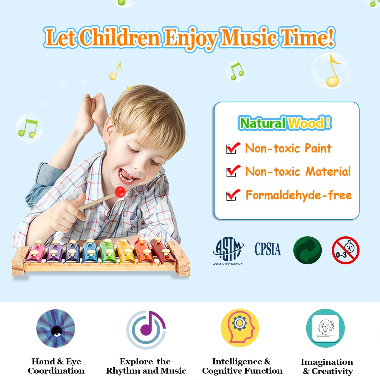 Gouezcc Toddler Musical Instruments Set, 32 Pcs 19 Kinds Wooden Percussion Instruments Toys For Kids Playing Preschool Education