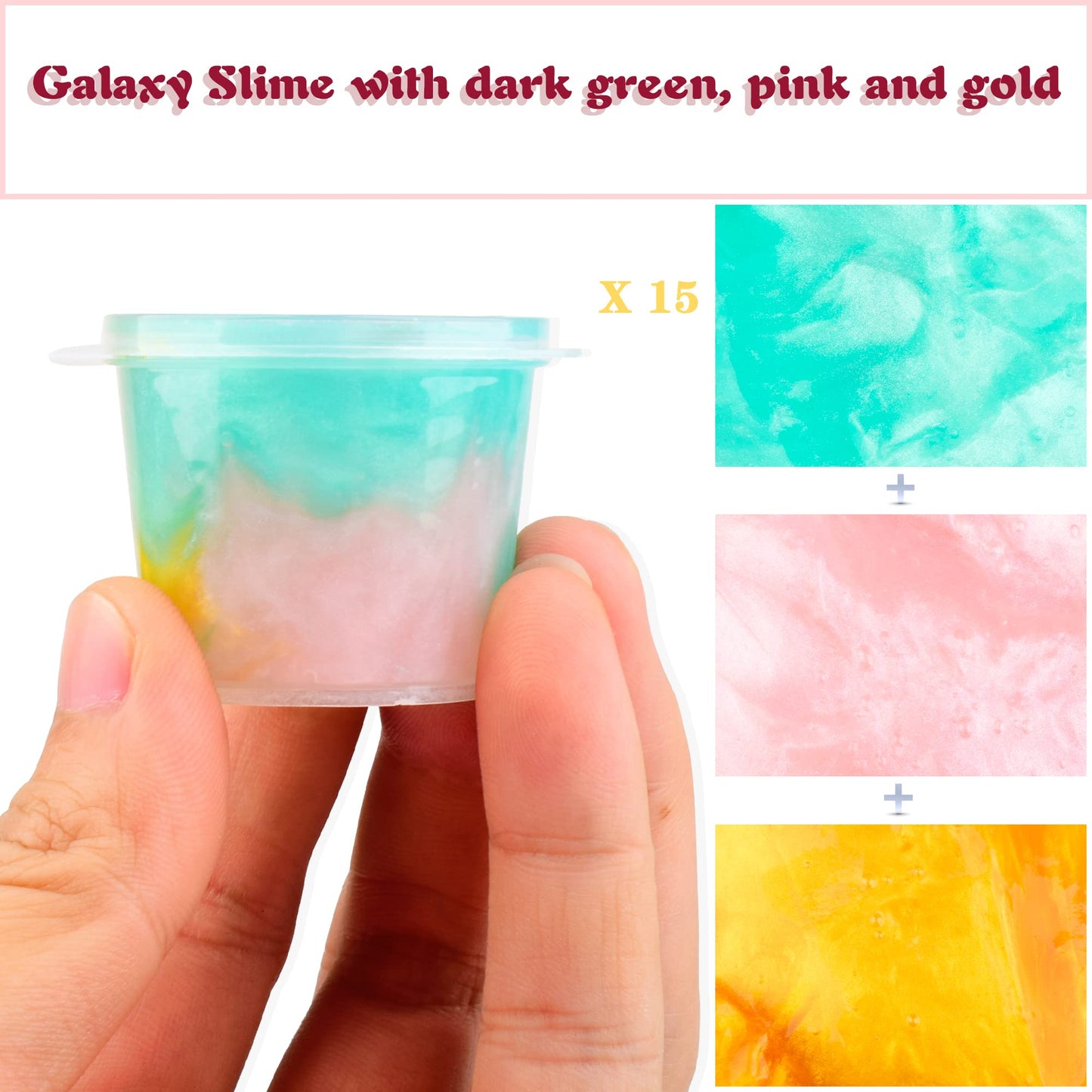 Galaxy Slime Kit 15 Pack, Mini Slime Colorful Soft Non Sticky Sludge Toy, Perfect Party Favors School Prizes And Goodie Bag Stuf