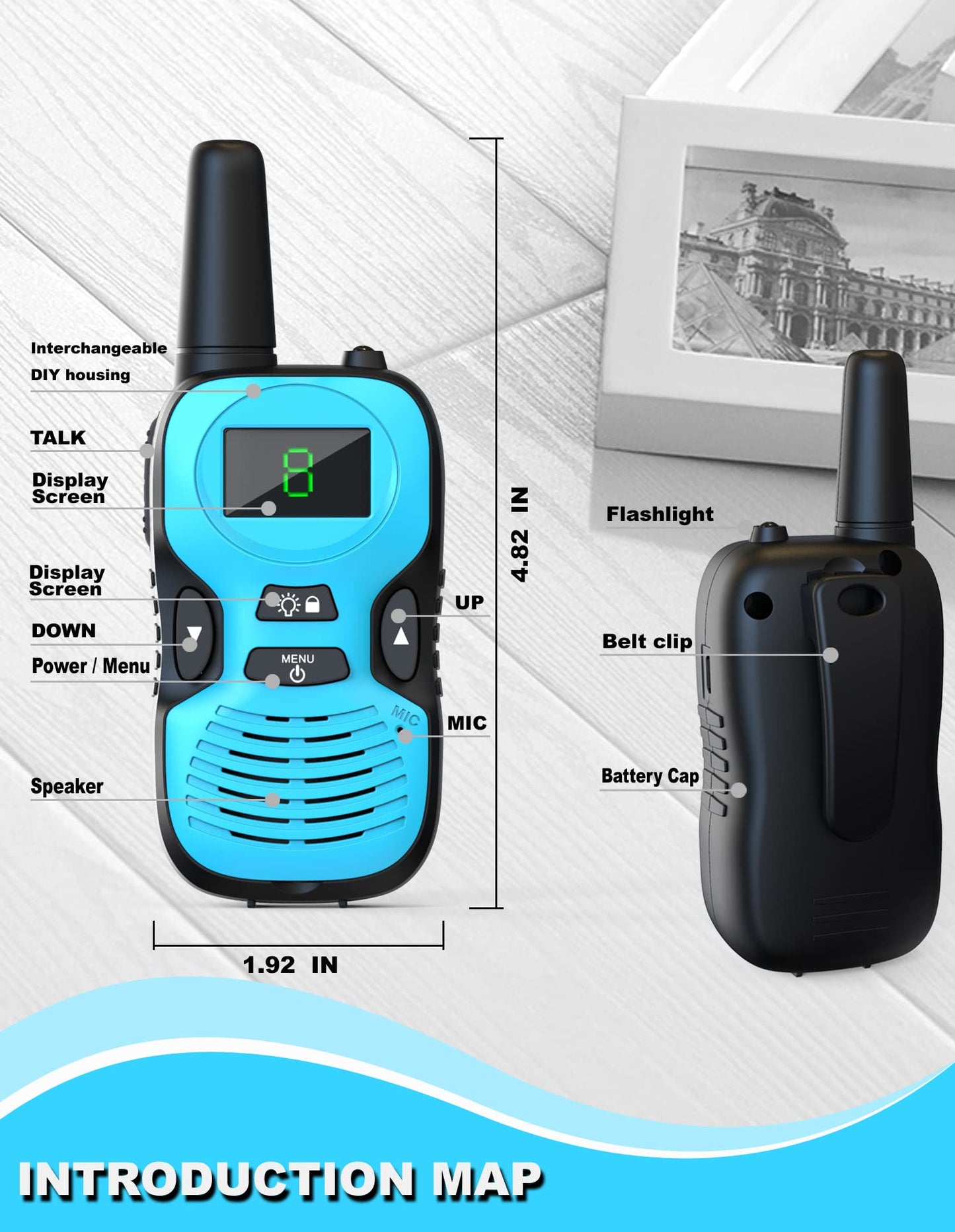 Walkie Talkies For Kids Rechargeable 2 Pack: Walkie-Talkies For Kids - Walky Talky For Kids - Long Range Outdoor, Hiking, Camping Toys For 3-12 Year Old Girls Boys Gifts Christmas Games