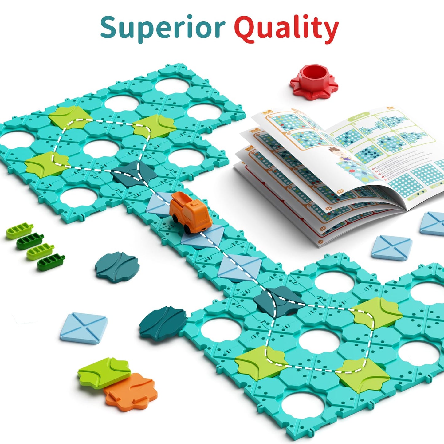 Stem Toys For Kids Ages 4-8, Expandable Educational Building Track With 2 Motor Car – Montessori Preschool Learning Toys, Creative Road Constructor Games Gift For Boys & Girls