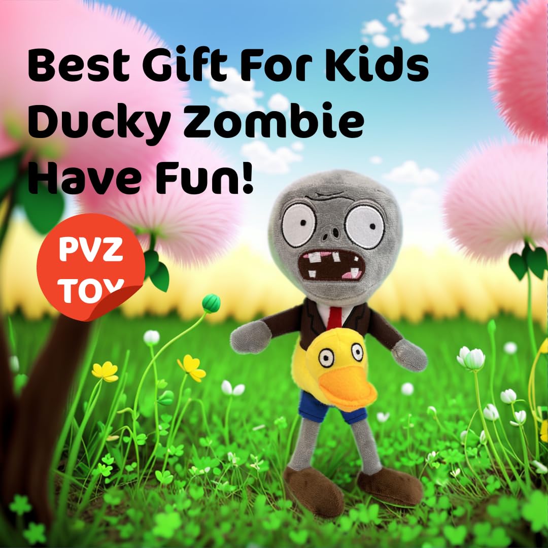 Dyharnsty Plants Vs Zombies Plush Toys Ducky Tube Zombie Soft Figure Doll, Plants Vs Zombies Toys Pvz Plush Zombie 1 2 Set(Ducky