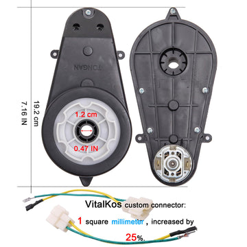 Vitalkos 2 Pcs 24V Rs555 Enhanced Gearbox, 40000Rpm Motor Replacement For 24 Volt Utv Big Kids Ride On Car Motorcycles High Spee