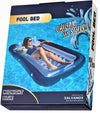 Galvanox Inflatable Tanning Pool Lounger With Pillow | Large Blow Up Floating Bed Raft 70'X49' (Navy Blue)