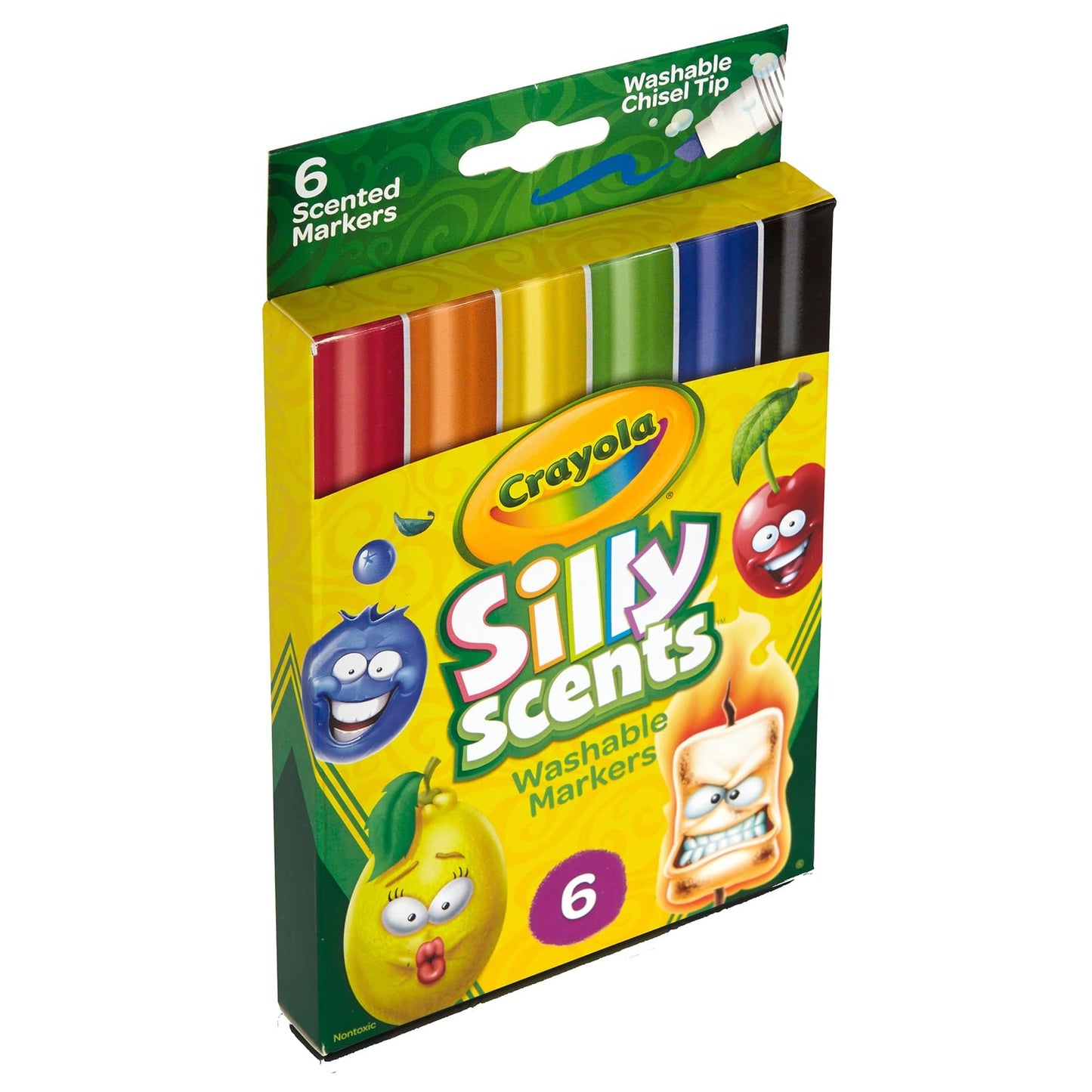 Crayola Silly Scents Scented Markers, Washable, 6Count