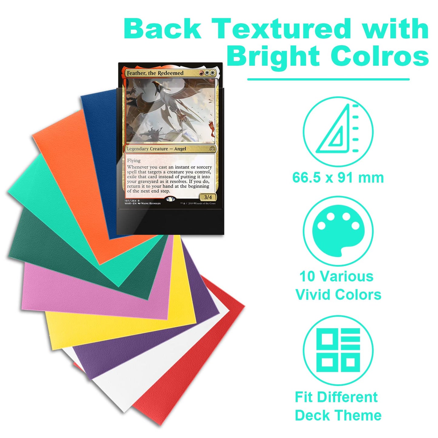 Mint Green Mtg Card Sleeves 200 Pack, Standard Card Sleeves Sturdy Mtg Sleeves Matte Back Finish, Perfect Shuffling - Protect Al