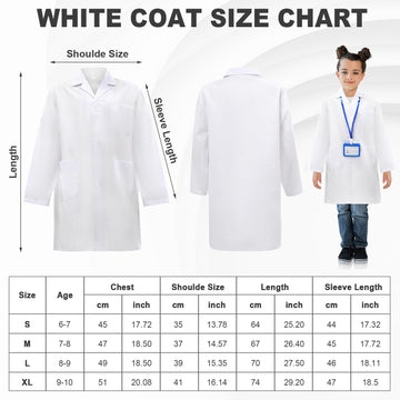 Liitrsh 18 Set Lab Coats For Kids White Scientists Costume With Id Card For Children Doctor Role Play Career Day Christmas (X-La