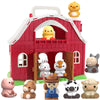 Letapapa Farm Animals Big Barn Toy, Educational Montessori Playset, Red, for Toddlers 1-3 Years, Model LE-GCplayset-10