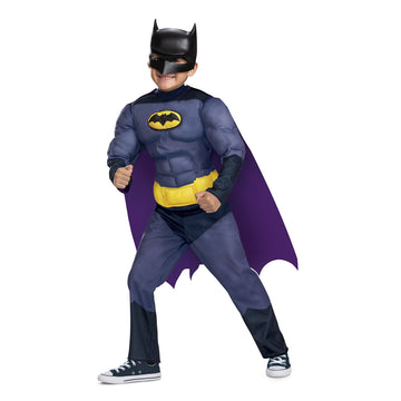Disguise Batwheels Batman Muscle Costume, Official Batwheels Costume Outfit And Headpiece, Size (4-6)