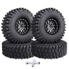 12mm Hex 1.9 Beadlock Wheels and Tires Height 120mm / 4.72inch with Foam Inserts for 1:10 RC Crawler Axial SCX10 90047 SCX10 II
