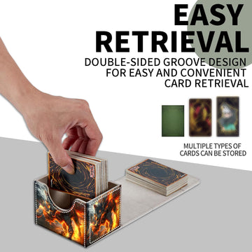 ETLKJVBL enhanced for Mtg Commander Deck Box for Anime Card Sleeves Stylish Card Deck Case for Mtg Card Sleeves Trading Card Storage Box - for Mtg Deck Box Firestorm Wolf