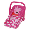 Peppa Pig: Baby Doll Car Seat - Pink & White Dots - Fits Dolls Up To 18'' Convertible Into A Feeding Chair, Plastic Shell W/Fabr