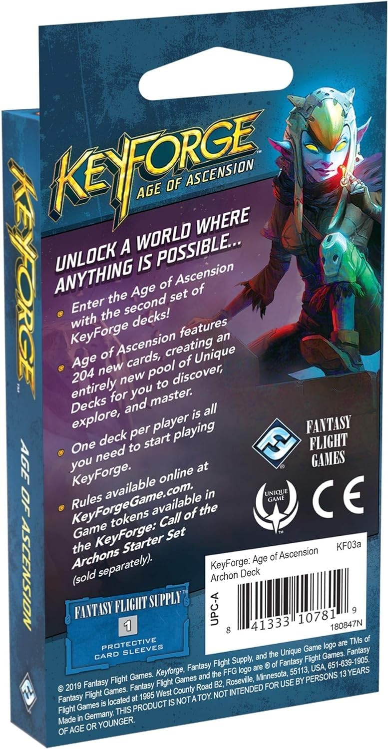 Fantasy Flight Games Keyforge Age Of Ascension 1 - Pack Archon Deck Display | Fast-Paced Card Game | Strategy Game For Adults An