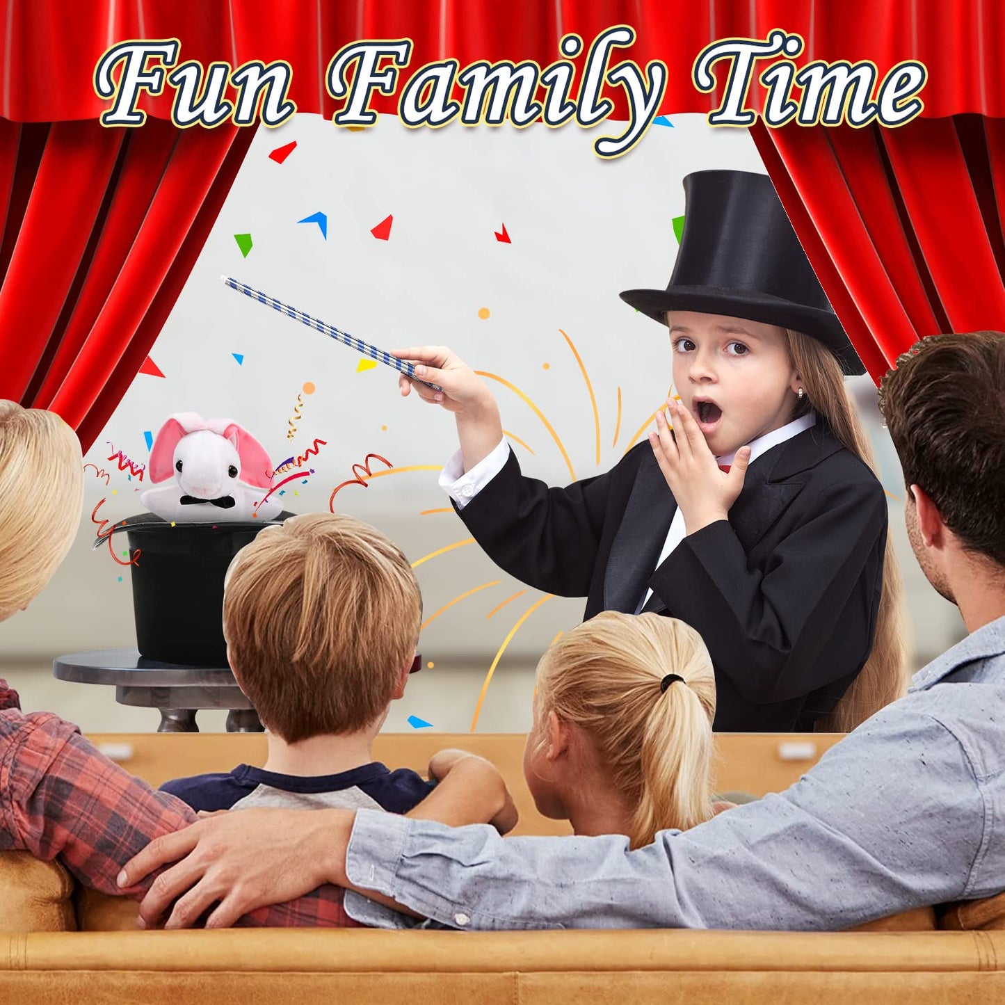 Skirfy Magic Tricks-Magic Kit for Kids Age 6-8 Magic Set with Magician Costume Magic Wand for Kids Boys Girls Ages 6 7 8 9 10 11 12