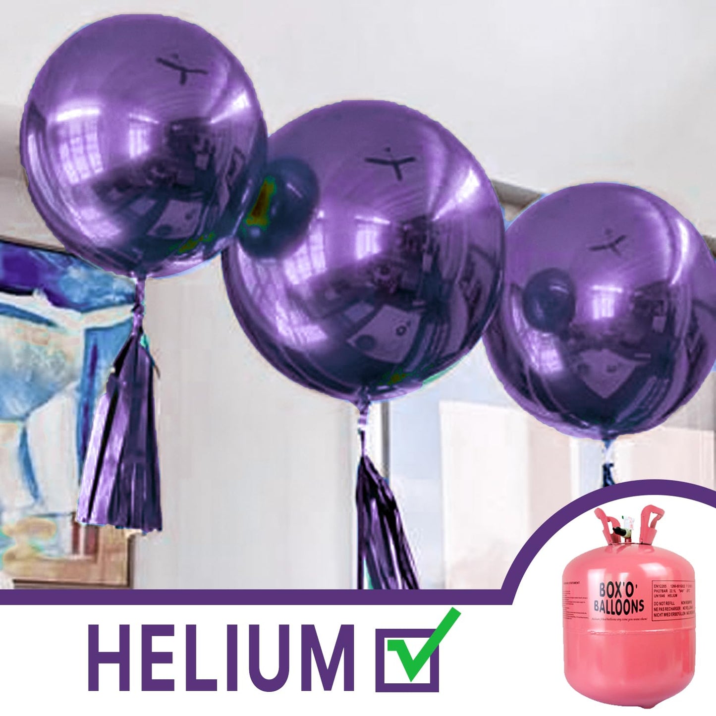 Partywoo Metallic Purple Large Balloons, 4 Pcs 36 Inch Balloons, Purple Metallic Big Balloons, Chrome Purple Giant Balloons, Jumbo Balloons For Birthday Decorations, Wedding Decorations, Purple-G105