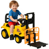 Aosom Sit and Scoot Ride-on Toy with Forklift Operation, Construction Toys for Kids with Under Seat Storage, Forklift Toy for 3-