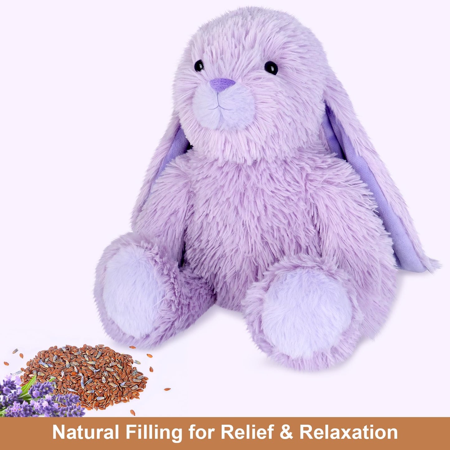 Suzzipals Heatable & Coolable Bunny Stuffed Animal Heating Pad For Period Soothing & Relaxation, Lavender Bunny Plush For Discom