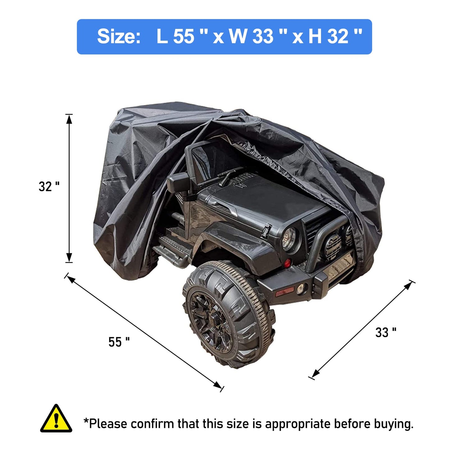 Tonhui Large Ride-On Truck Toy Car Cover, Outdoor Cover For Power Wheels, Kids Electric Car Cover Waterproof All Weather Protect Kids Car Toy Vehicles - Universal Fit