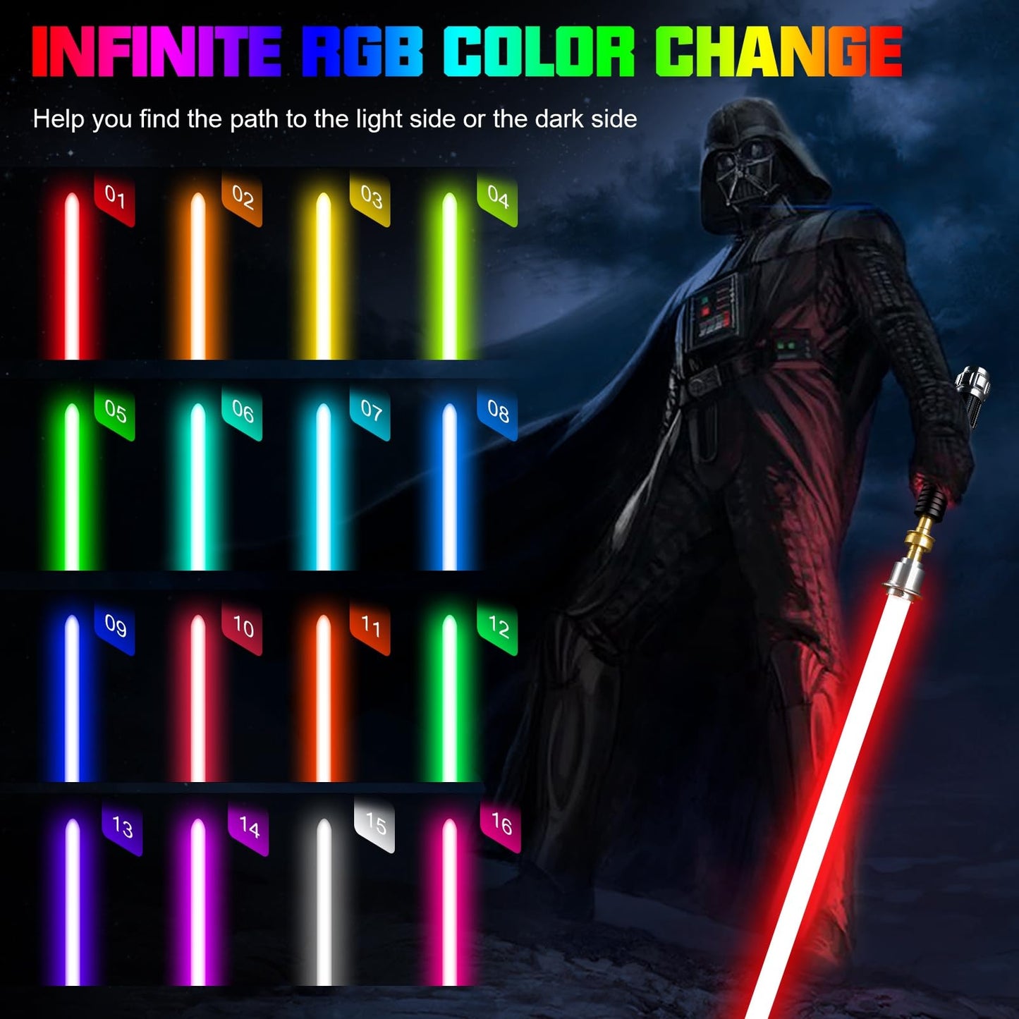 Eleskoco Smooth Swing Dueling Lightsaber, App Control Infinite Rgb 16 Colors Light Saber With 16 Sound Fonts - Motion Control Ob