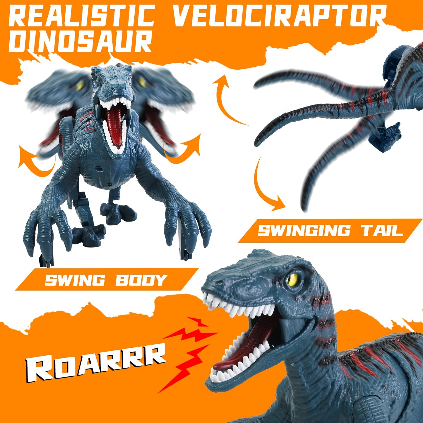 Apobatk Remote Control Dinosaur Toys For Kid - Walking Dinosaur Toys For Boys 5-7?Rc Jurassic Velociraptor Toys 8-12?Robot Dinos