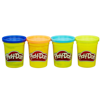Play-Doh Hasbro B6509Es0 Pack Of 4, Dark Blue, Orange, Neon Blue, Neon Green,