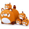 5 Pcs Red Panda Plush Toys-Red Panda Plush Stuffed Animal Family, Cute Red Panda Mommy With 4 Baby Red Panda Plushies For Kids, Kawaii Red Panda Anime Plush Toy Birthday Gifts For Kids Boys Girls