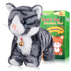 Pattern Gray Robotic Cat Toy For Kid That Move And Meow Purrs Touch Control Kitten Toys Animated Realistic Kitty Toys Kitten Robot Toy For Halloween Birthday H:12'