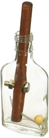 Project Genius Grecian Glass Bottle Puzzle - Logic Brain Teaser for Adults & Kids, 8"x4.5", Metal, Wooden, Model TG004