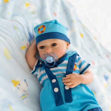 Fancci Realistic Reborn Baby Dolls Boy,18 Inch Lifelike Newborn Baby Doll Real Life Baby Dolls Soft Weighted Reborn Doll Christm