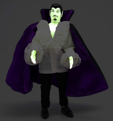 Mego Action Figures, 8 New Mego Glow In The Dark Dracula With Purple Cape (Limited Edition Collectors Item)