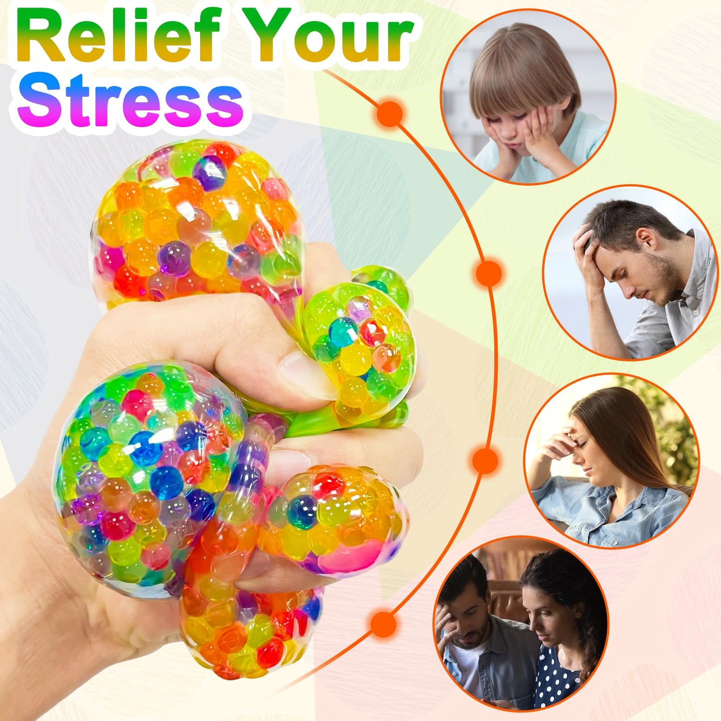 Amenon Easter Basket Stuffers 12 Easter Eggs With 12 Light Up Egg Shaped Fidget Stress Balls Squishies Squeeze Stress Relief Toy