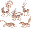 (5pcs) Animal Wood Puzzles mature-themed 3D Wooden Puzzles Set Exquisite DIY Model Craft kit Artwork Set Waiting to be Painted