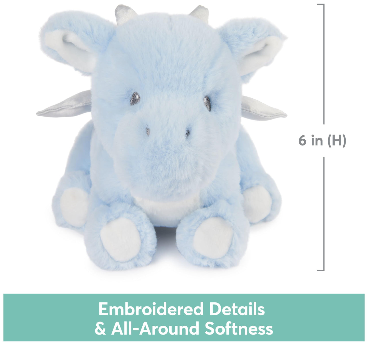 Baby Gund Zephie Dragon Plush, Stuffed Animal For Babies And Toddlers, Blue, 10