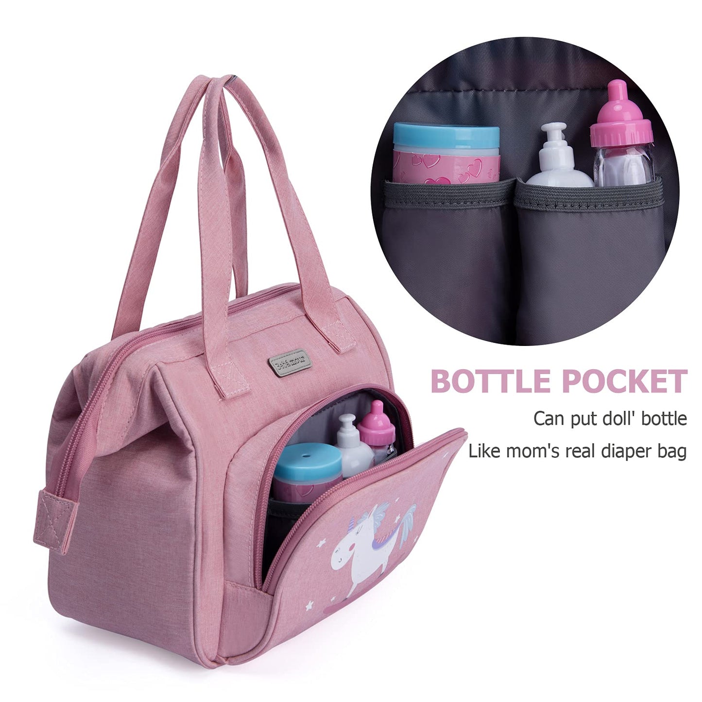 Bebamour Baby Doll Bag With Doll Changing Pad Carry Baby Doll Accessories Fashion Kids Bag For Baby Girl (Bag)