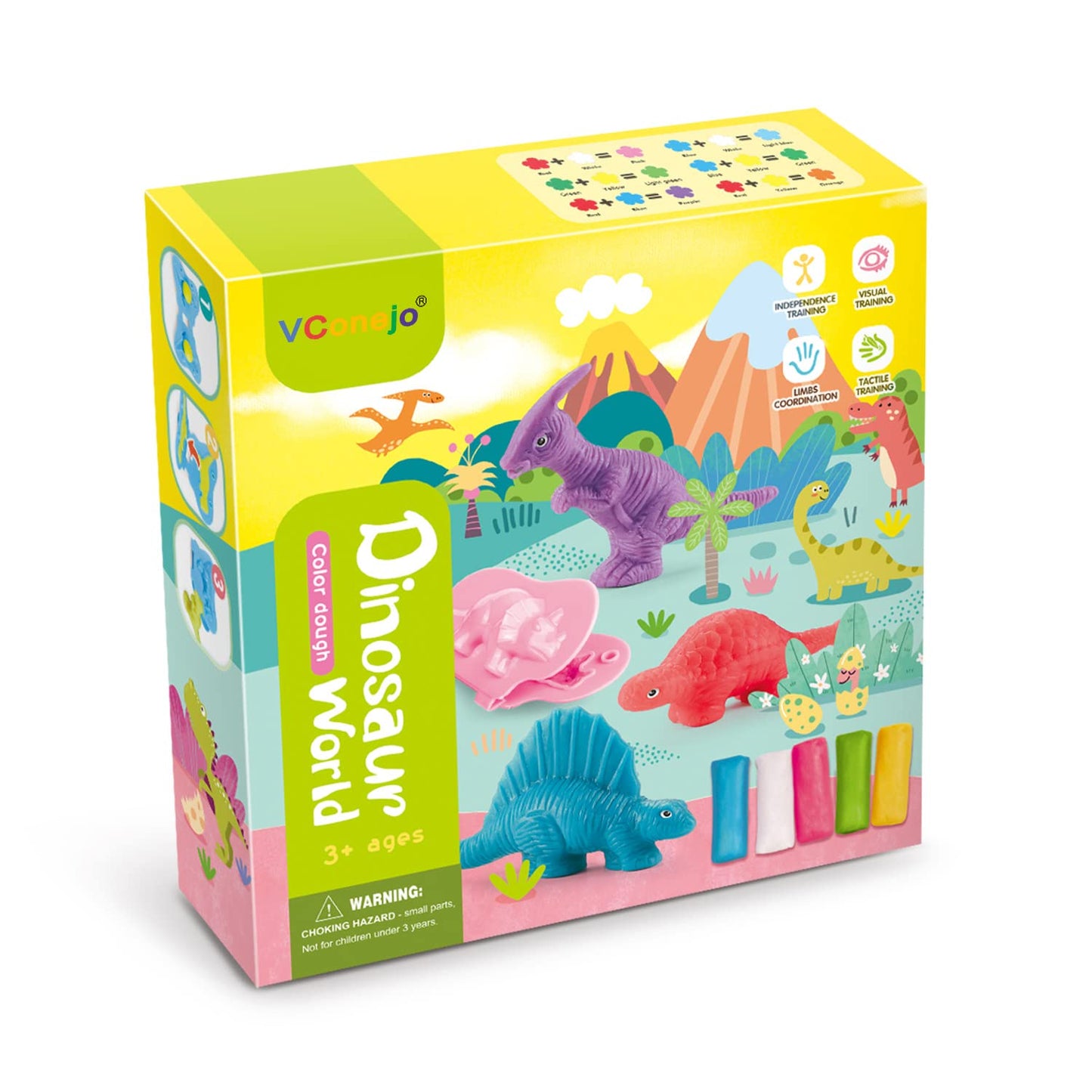 Vconejo Color Dough Toys Dough Accessories Set Creations Tools For Kid 2-4-8 Years (Dinosaurs World)