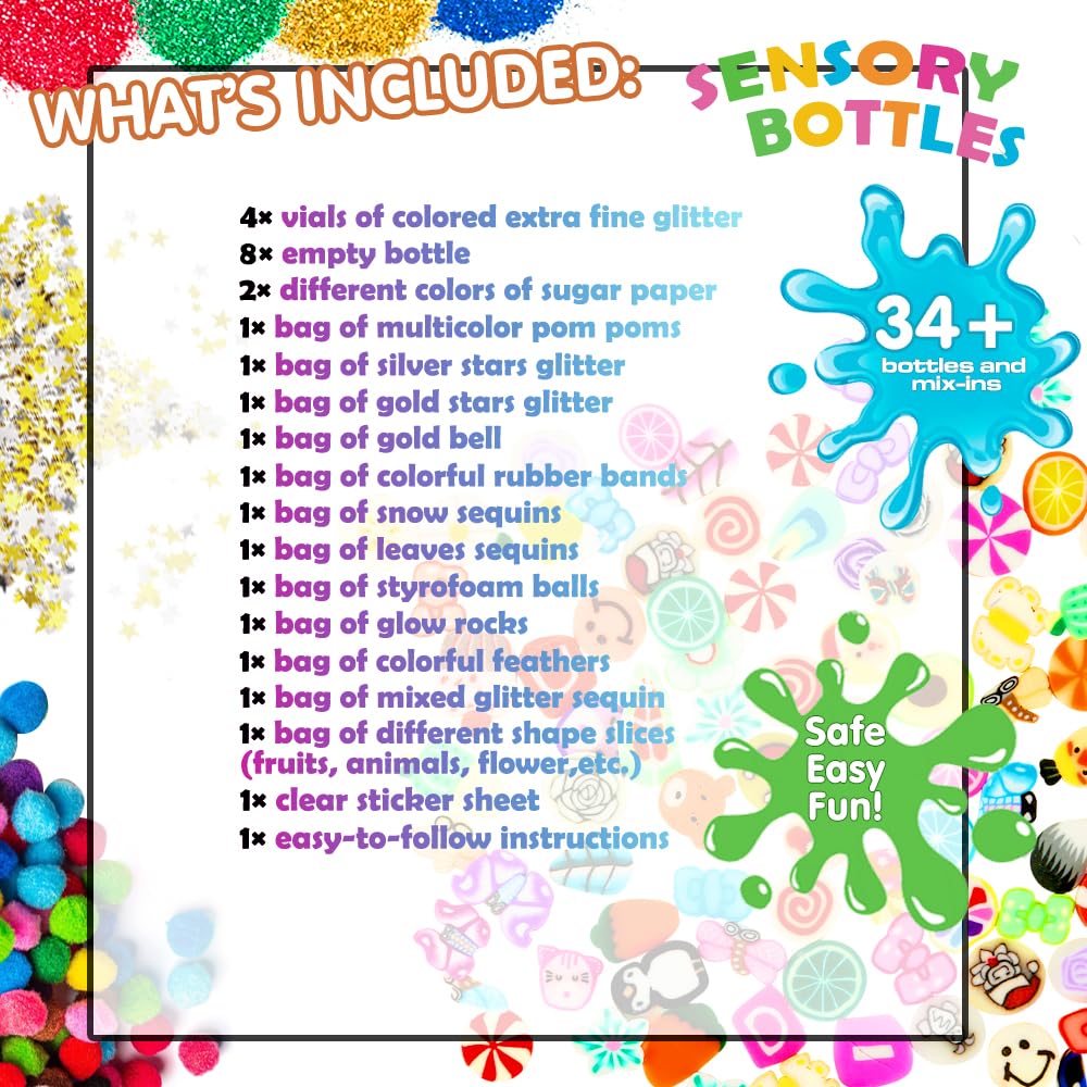 Vmnlooking Calm Down Sensory Bottles For Calm Down Corner Items, Calming Sensory Toys, Sensory Bottles For Social Emotional Lear