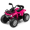 Costzon Kids Atv, 12V Four Wheeler Quad Electric Vehicle W/Forward/Backward Function, 2 Speeds, Music, Headlights, Storage Basket & Backrest, Toddler 4 Wheeler Toy Car For Boys Girls 3+ (Pink)