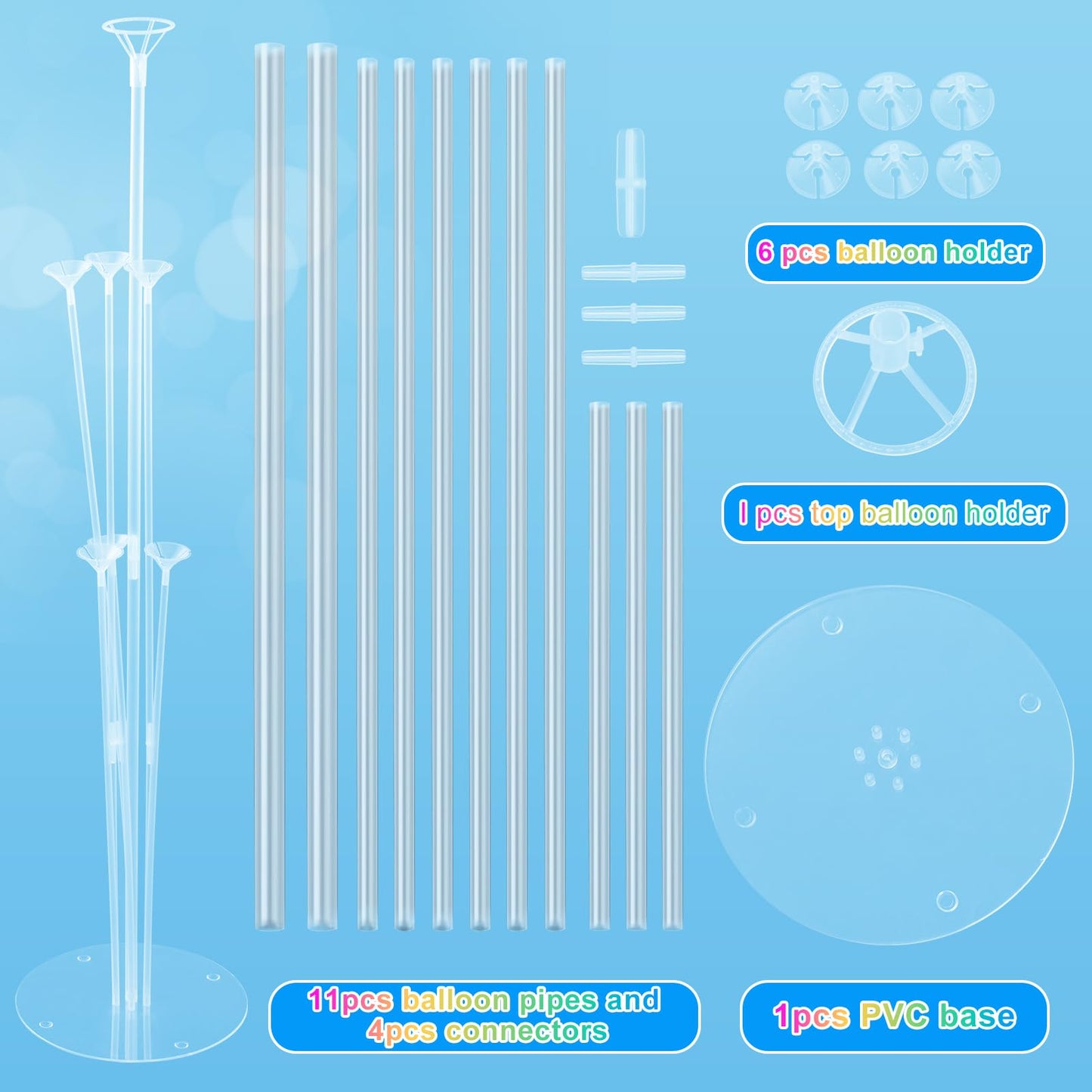 Balloon Stand Kit 4 Sets Balloon Arch Stand With Base And Balloon Sticks For Table Graduation Wedding Birthday Baby Shower Gende