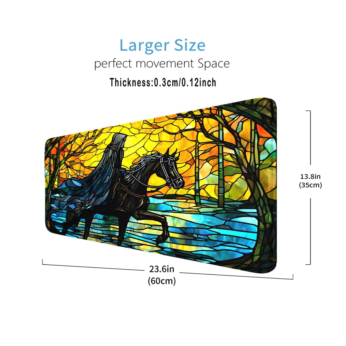 MTG MAT, 24'' x 14'' MTG Playmats Stitched Edges for MTG TCG Trading Card Smooth Rubber Surface Anti-Slip Mouse Pad with Storage
