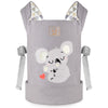 GAGAKU Doll Carrier for Kids - Adjustable Cotton Straps, 5.51"x9.84"x12.8", Gray with Embroidered Koala, Model GGKDC1705