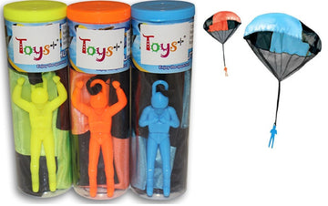 Toys+ Skydiver Parachute Men 3 Piece Set- Tangle Free (Colors And Styles May Vary)